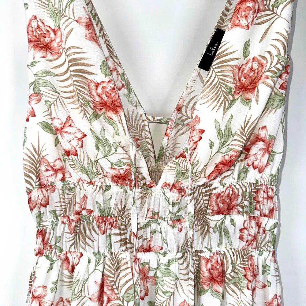 Lulus Sleeveless Floral Print Babydoll Mini Dress - L - Picture 3 of 6